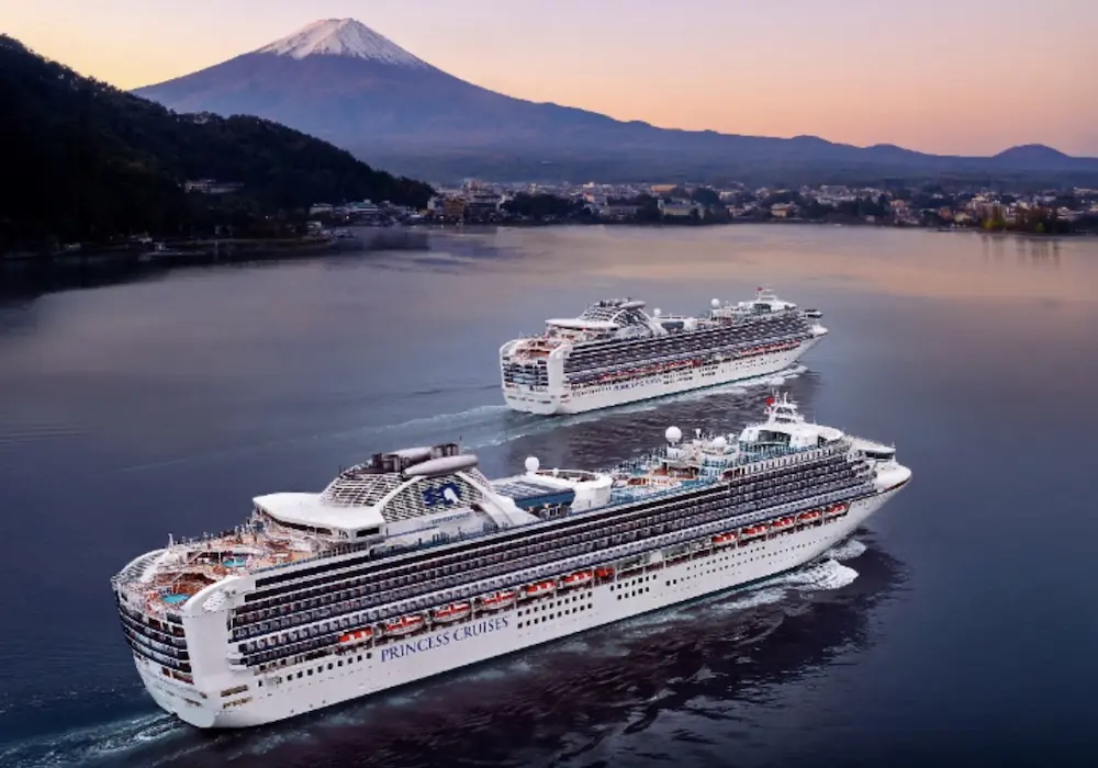 Princess Cruises' Diamond Princess and Sapphire Princess ships.