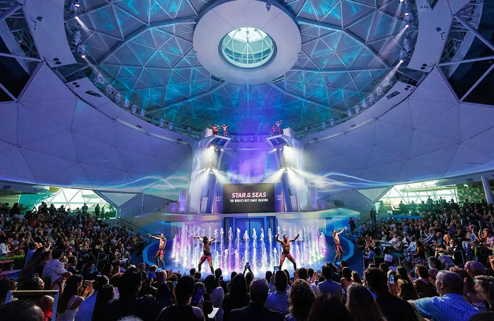 Star power: Royal Caribbean names its brightest star yet in out-of-this-world celebration 4 Royal Caribbean and godmother Kellie Gerardi hosted a naming celebration written in the stars for the new Star of the Seas in Port Canaveral (Orlando), Florida. Image: sbw-photo
