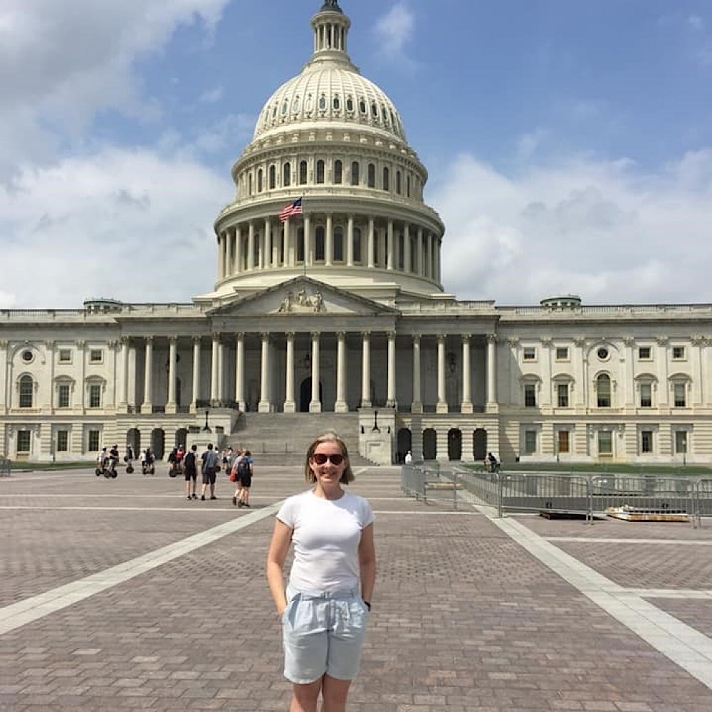 Travel Influencers: Liz Glover, Head of Marketing, Adventure World 2 Liz Glover outside the U.S. Capitol. Her work in the travel industry is built on a belief in perspective and purpose, shaped by experiences across the world.
