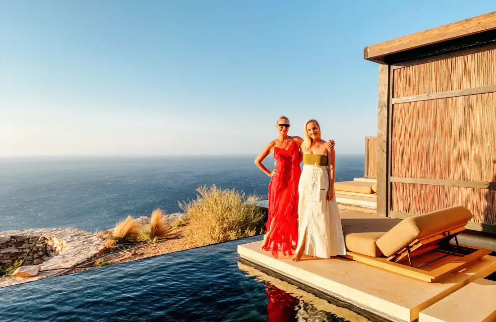 Luxury advisor to digital nomad: The consultants living the life they curate for clients 4 Vanessa Tokatly and Dana Brown at Gundari Resort on the secluded island of Folegandros