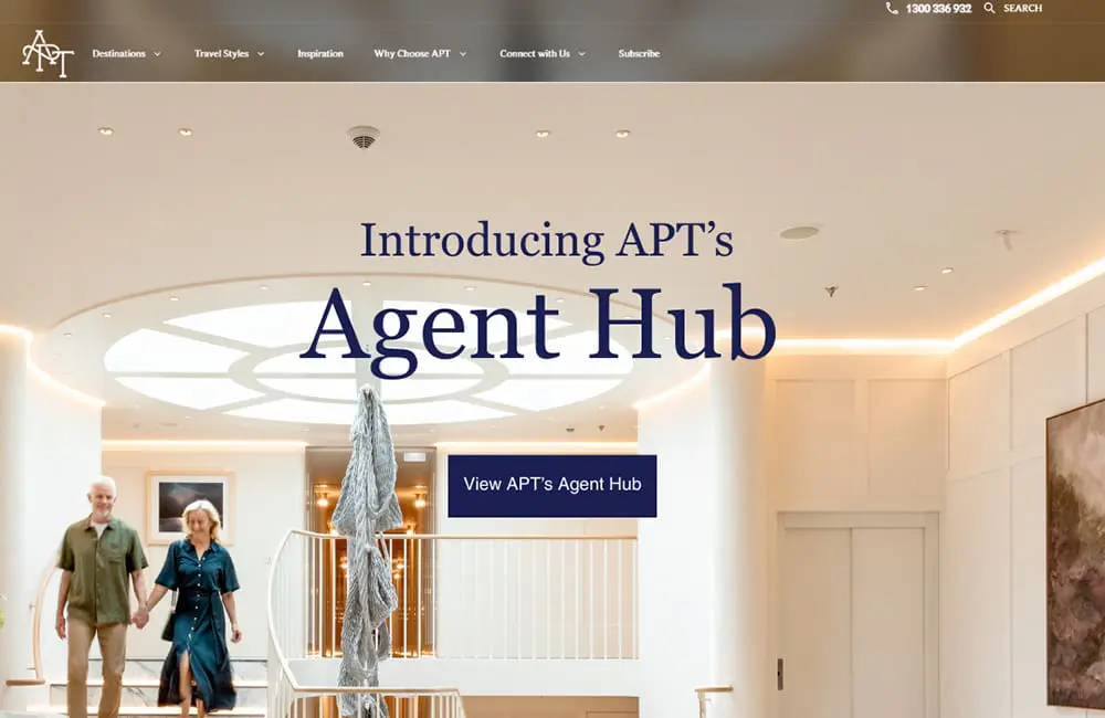 APT empowers travel advisors with new all-in-one Agent Hub platform 1 The all-new Agent Hub homepage.