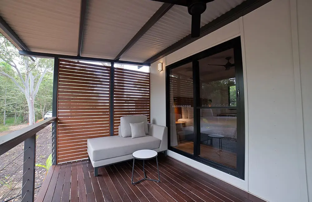 Australia’s first airport resort gets a glow-up with new villas, exec suites and boho vibes 5 Rapid Creek villa veranda at Darwin Airport Resorts.