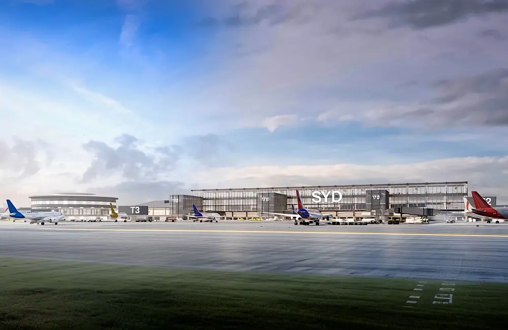 Sydney Airport wants to bring domestic and international in a single precinct: Will it finally make connections easier? 3 Sydney Airport Future airfield view showing the expanded T2–T3 precinct, the biggest development since the Sydney Olympics.