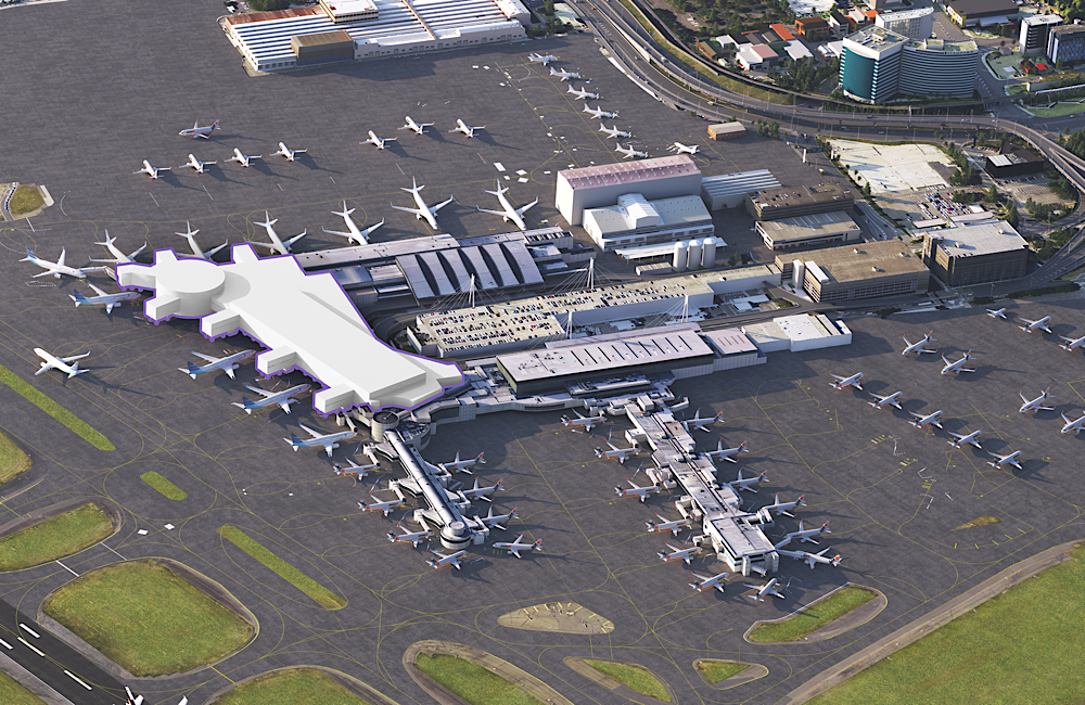 Sydney Airport wants to bring domestic and international in a single precinct: Will it finally make connections easier? 1 Planned expansion of Sydney Airport’s terminals, adding capacity for international, domestic and regional operations.