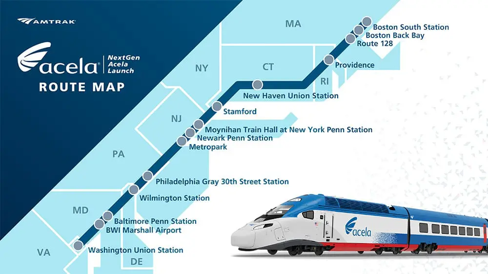Boston to DC halved: Amtrak’s high-speed Acela trains put East Coast USA travel on fast track 4 Amtrak Acela map
