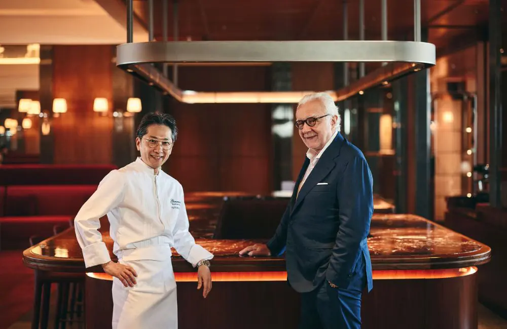 First look: Highly anticipated Park Hyatt Tokyo to reopen this December 3 Kojiro Tsutsumi, Chef de Cuisine (left) with Michelin-starred Chef and Entrepreneur Alain Ducasse