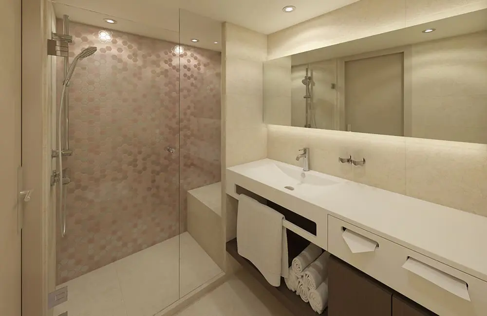 New Nile river ship reveal: Travelmarvel Sirius sets sail in 2026 as brand returns to Egypt 5 Render of cabin bathroom on board Travelmarvel Sirius.