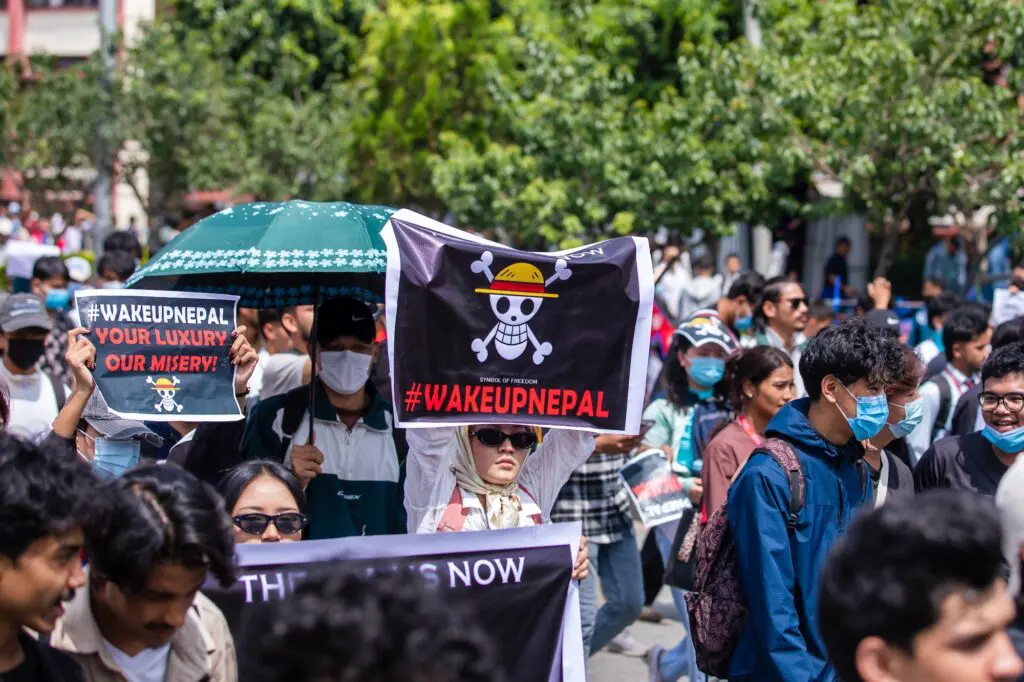 Protesters in Nepal before things turned ugly. Nepal protests
