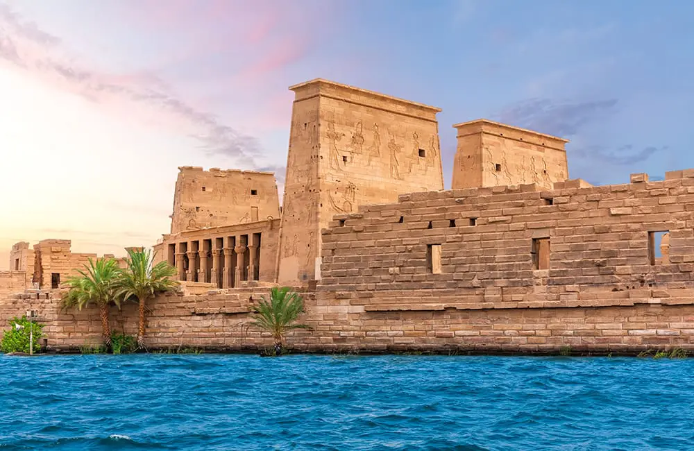 Philae Temple in Luxor, Egypt from the Nile.