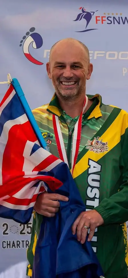 Vale Darren Lloyd, a longtime Flightie and well-liked industry leader 2 Darren Wright on podium in Australian team colours at Master’s World Championships in France in September 2025