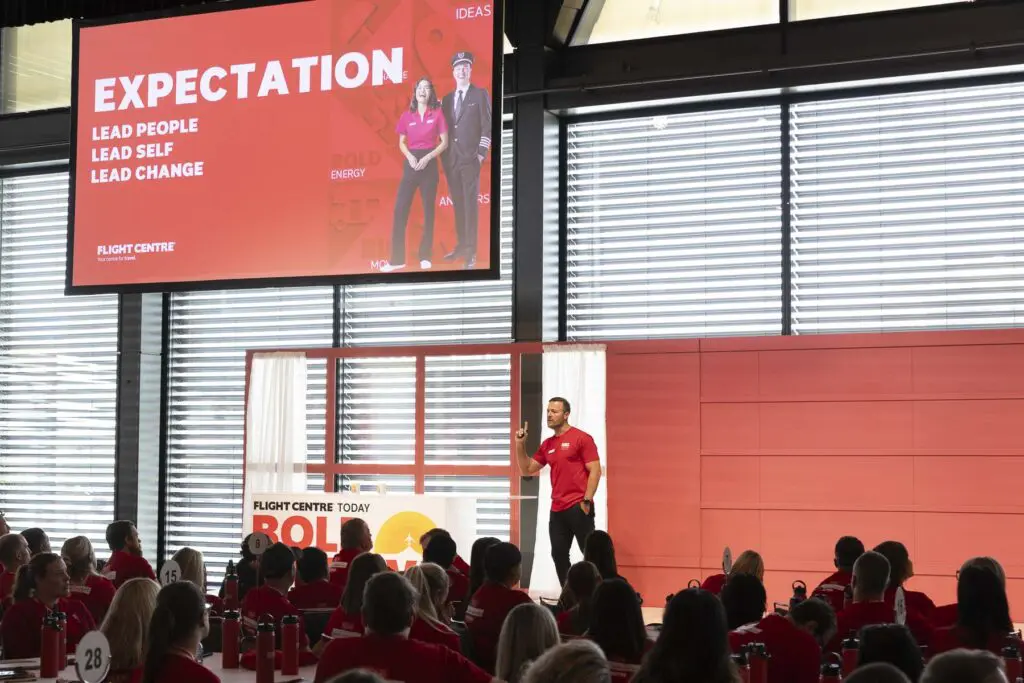 ‘Culture eats strategy for breakfast’: I attended my first Flight Centre conference; here's what I learned 4 Andrew Stark at the conference.