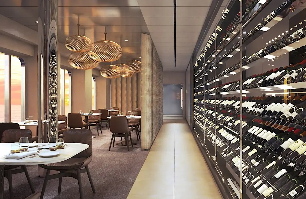 How can an ultra-luxury yacht be sold on value? A sneak peek at Scenic Ikon: helicopters, submersibles and a 1,700sqm spa included 5 The expanded whiskey and cocktail bar is one of 15 distinct dining and lounge venues aboard Scenic Ikon.