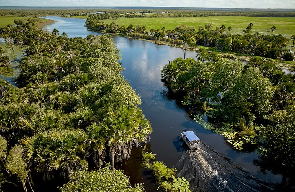 Boating adventure on Murwangi Arafura Swamp in Arnhem Land. Image: Outback Spirit