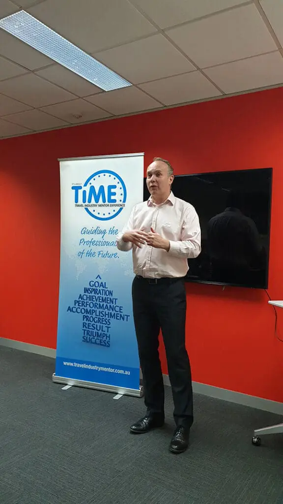 Movers + Shakers: Evolution Travel Collective adds new National Account Manager & introduces specialist service 1 Peter Topping presenting at a TIME event.