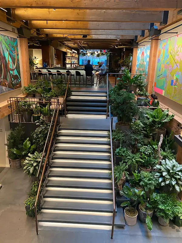 Hotel review: Downtown style meets sustainable lifestyle at Populus Seattle 5 Art and plants intermingle on levels at Populus Seattle. Image: Cassie Tannenberg