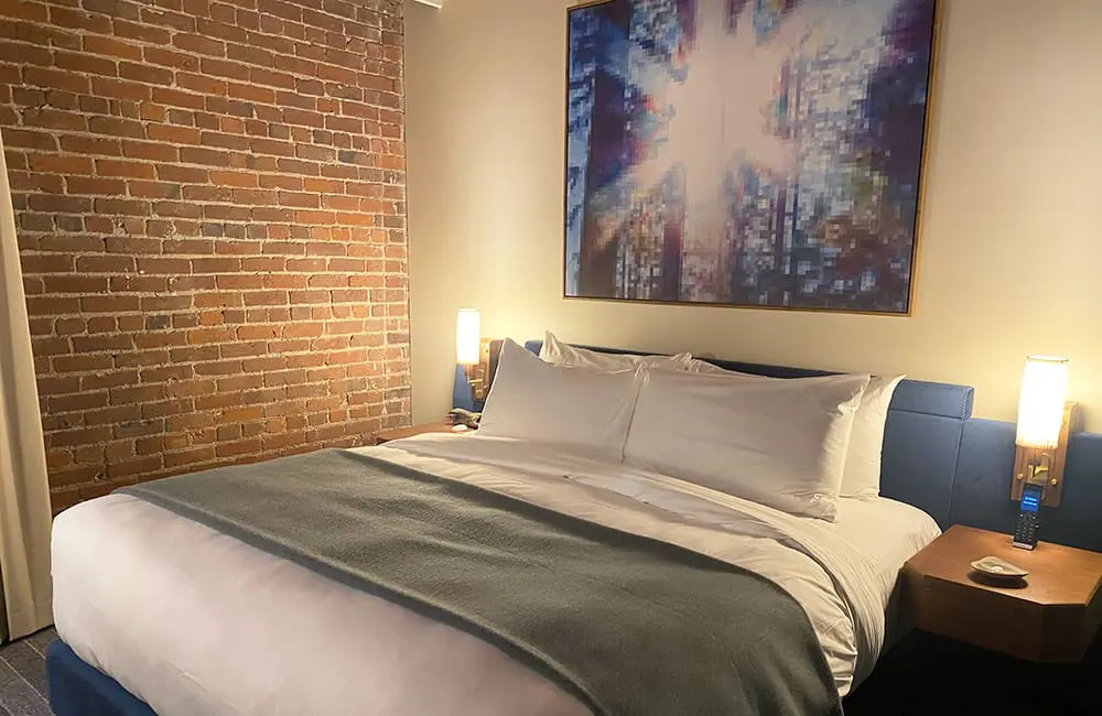 Hotel review: Downtown style meets sustainable lifestyle at Populus Seattle 7 Lupine King room at Populus Seattle. Image: Cassie Tannenberg