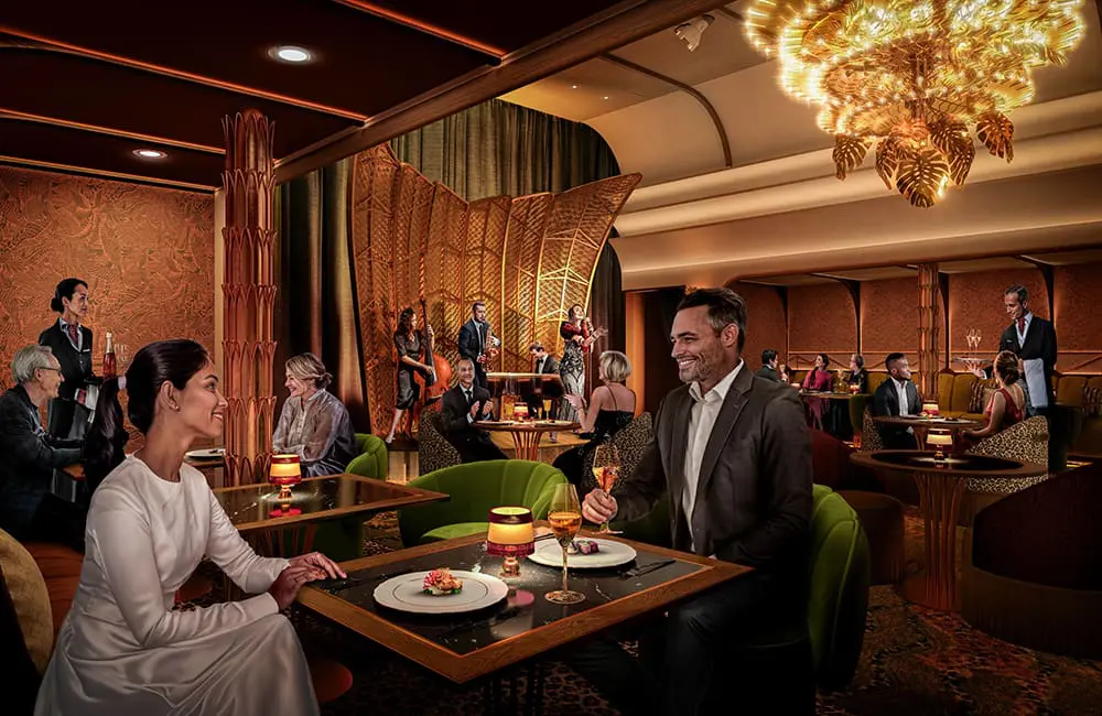 CGI render of Hollywoodland Supper Club on Royal Caribbean's Legend of the Seas.