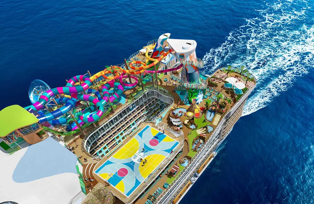 Royal Caribbean reveals more dining, entertainment & thrills for the 2026 debut of Legend of the Seas 4 Close-up CGI render of Thrill Island on Legend of the Seas.