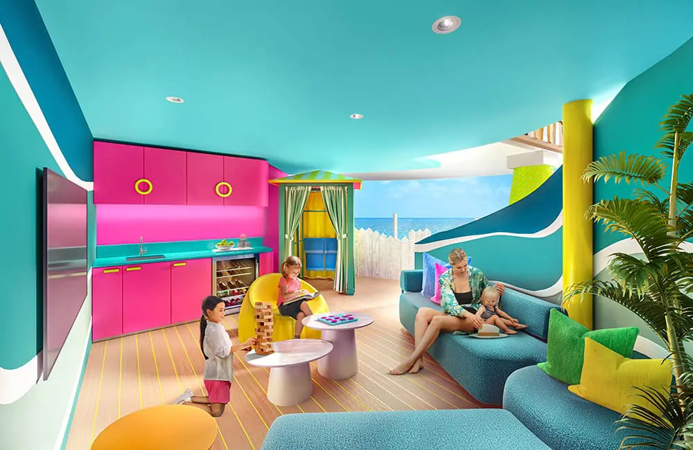 Royal Caribbean reveals more dining, entertainment & thrills for the 2026 debut of Legend of the Seas 5 CGI render of the patio area of RCI's Ultimate Family Townhouse on Legend of the Seas.