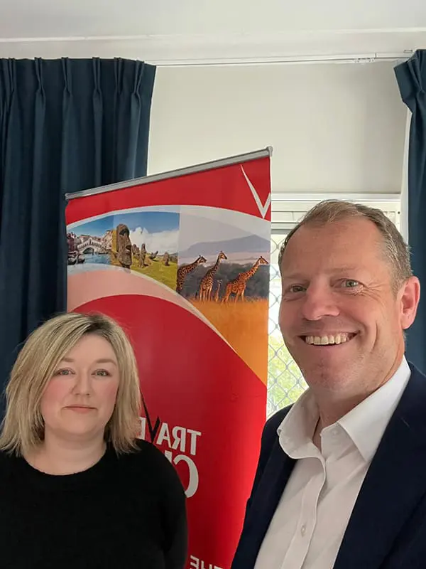 From coast to coast: Travellers Choice welcomes four new & diverse members across Australia 4 Byford Travel Agent's Jessica Jamieson with Travellers Choice BDM (WA and SA) Tim Bolton.