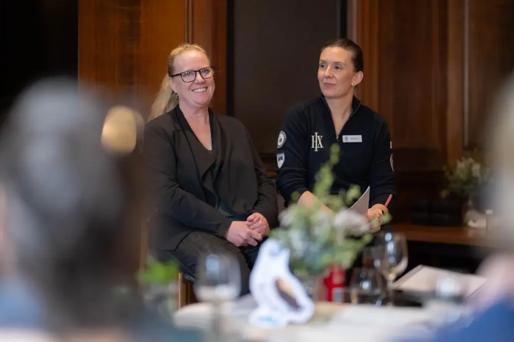 Kirsten Le Mar (left) with HX Expeditions' Shannon Davis.