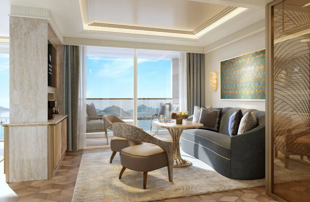 A rendering of Waldorf Astoria's new ship