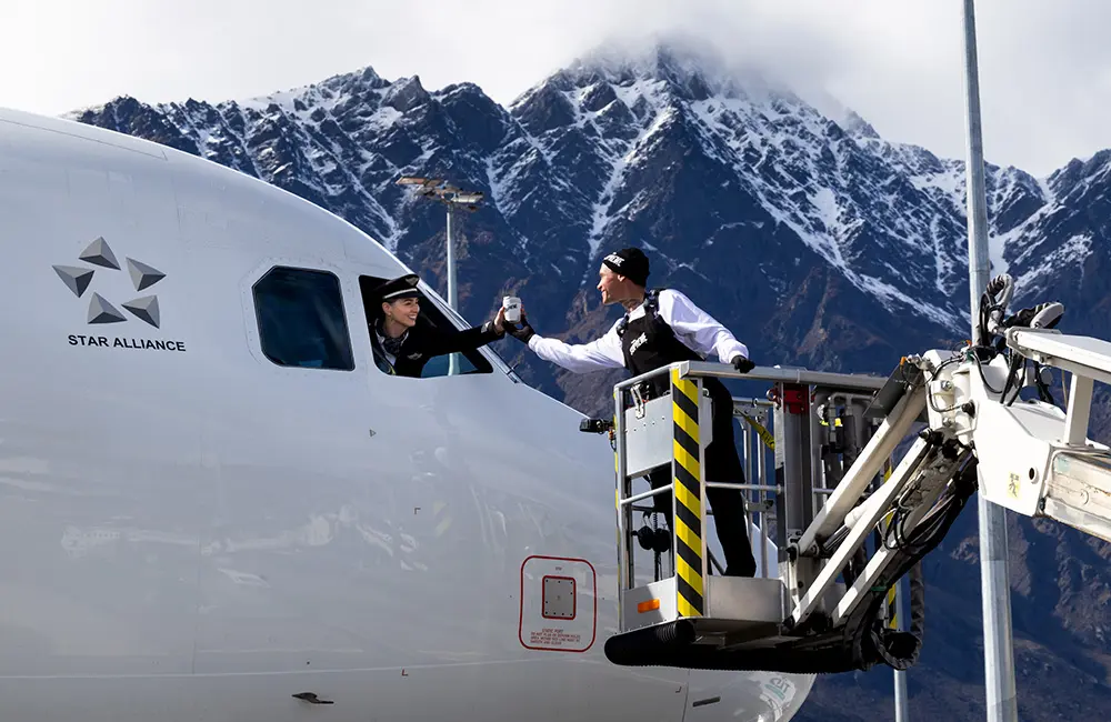 Coffee with altitude: Air New Zealand serves Carry On bespoke blend to cockpit window