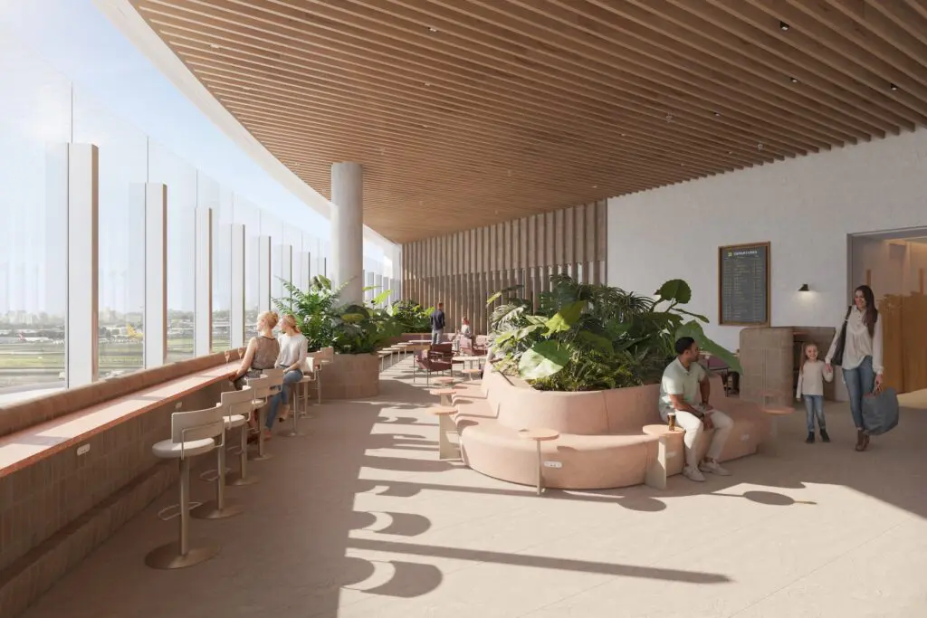 Qantas Club fees increase 15% as Sydney lounge upgrades begin & new Auckland lounge opens 2 The new Sydney lounge will feature a Qantas-first outdoor terrace.