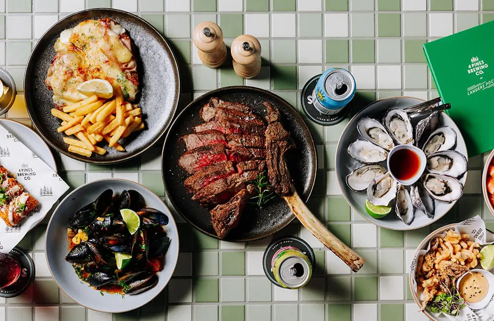 Gastropub dining at 4 Pines Brewery Landers Pocket.