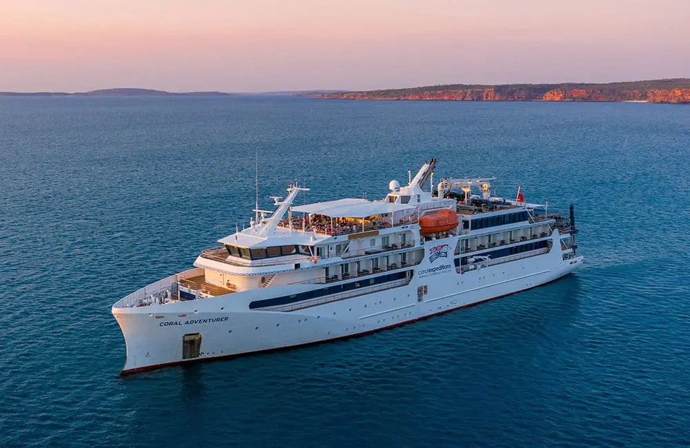 Coral Adventurer at sea. Image: Coral Expeditions