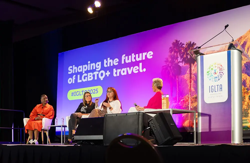 Biggest-ever IGLTA 2025: 750 global attendees gather in Palm Springs to champion LGBTQIA+ travel 3 Leading Through Uncertainty panel discussion at IGLTA 2025. Image: Danny Dek Photography