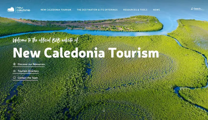 A one-stop trade portal: New Caledonia Tourism launches new B2B agent website 2 New Caledonia Tourism B2B website landing page.