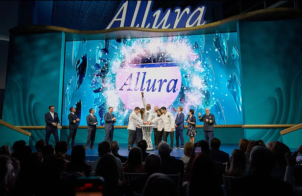 The naming ceremony for Oceania Allura in Miami.