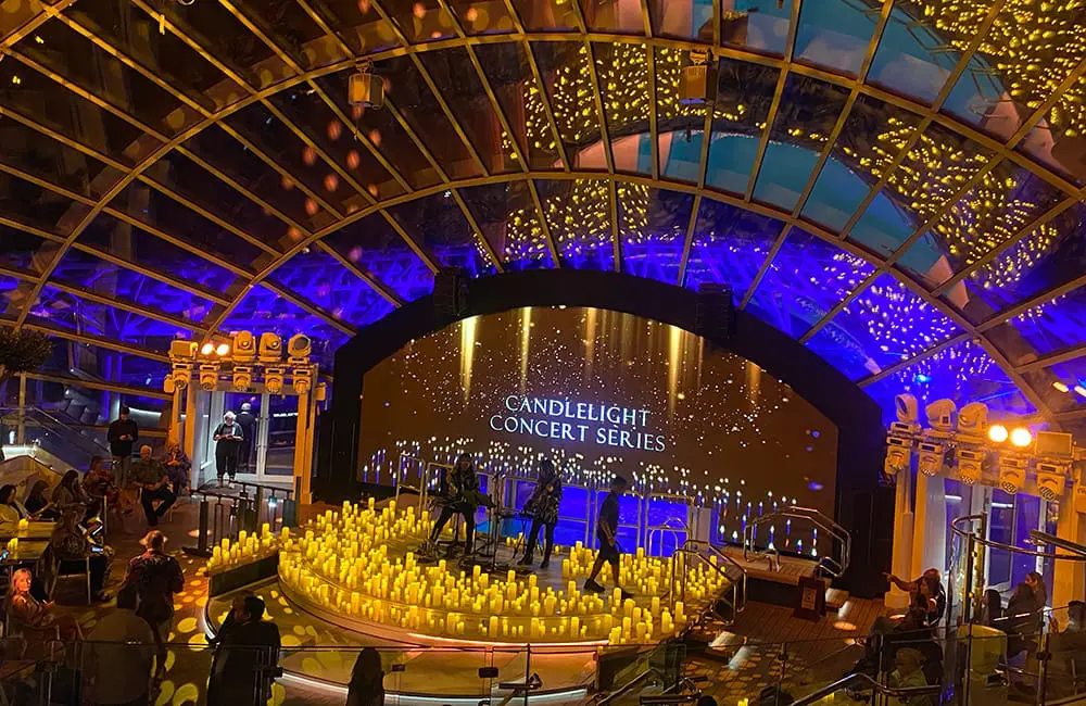 7 things this first-time Princess cruiser learned aboard the shiny new Star Princess 11 Candlelight Concert Series in The Dome. Image: Cassie Tannenberg