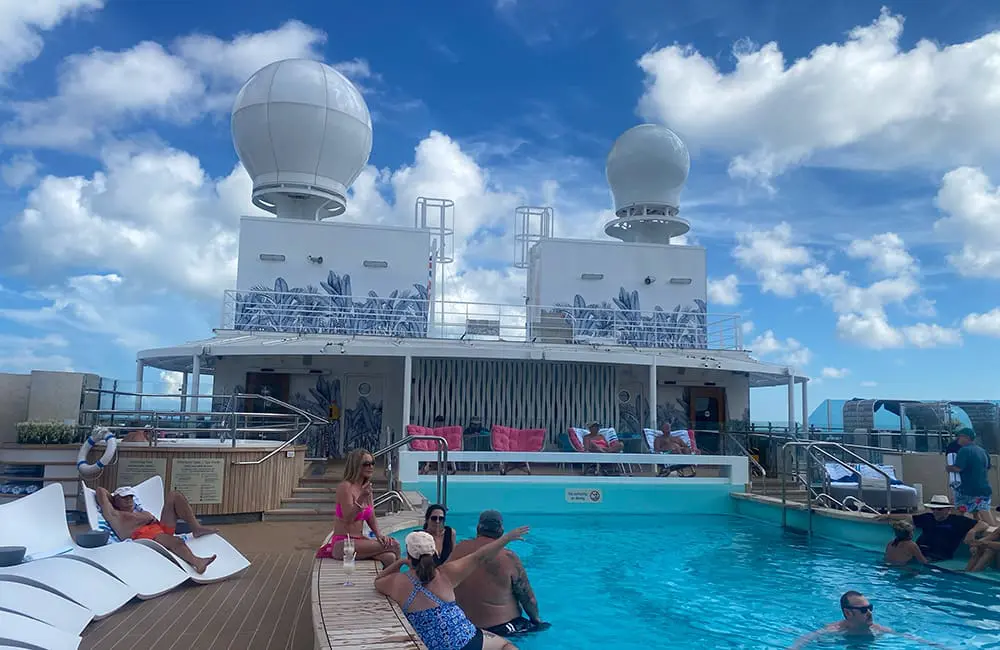 7 things this first-time Princess cruiser learned aboard the shiny new Star Princess 4 Pool area at the Sanctuary Club on Star Princess. Image: Cassie Tannenberg