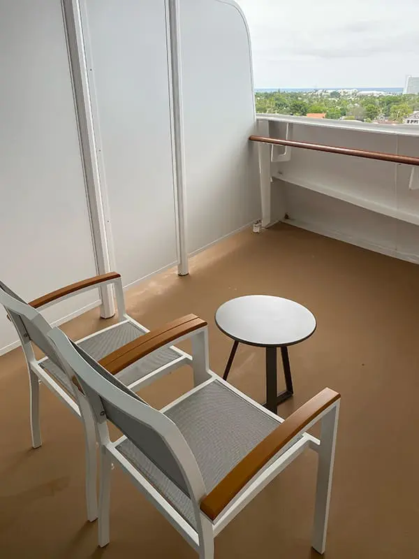 7 things this first-time Princess cruiser learned aboard the shiny new Star Princess 8 The private balcony for Deluxe Balcony Staterooms on Star Princess. Image: Cassie Tannenberg