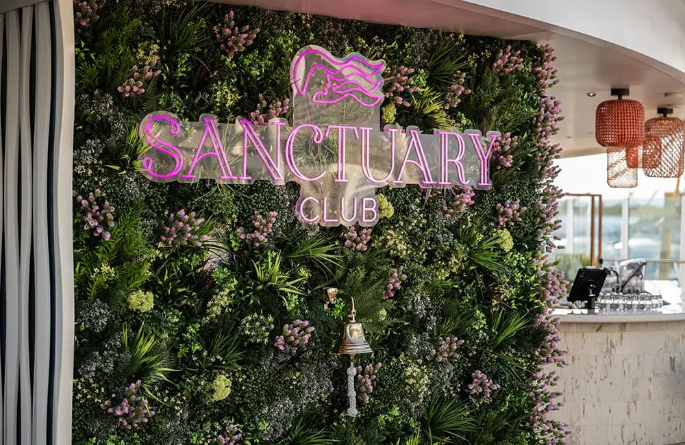 7 things this first-time Princess cruiser learned aboard the shiny new Star Princess 20 Sanctuary Club sign on Star Princess. Image: Princess Cruises