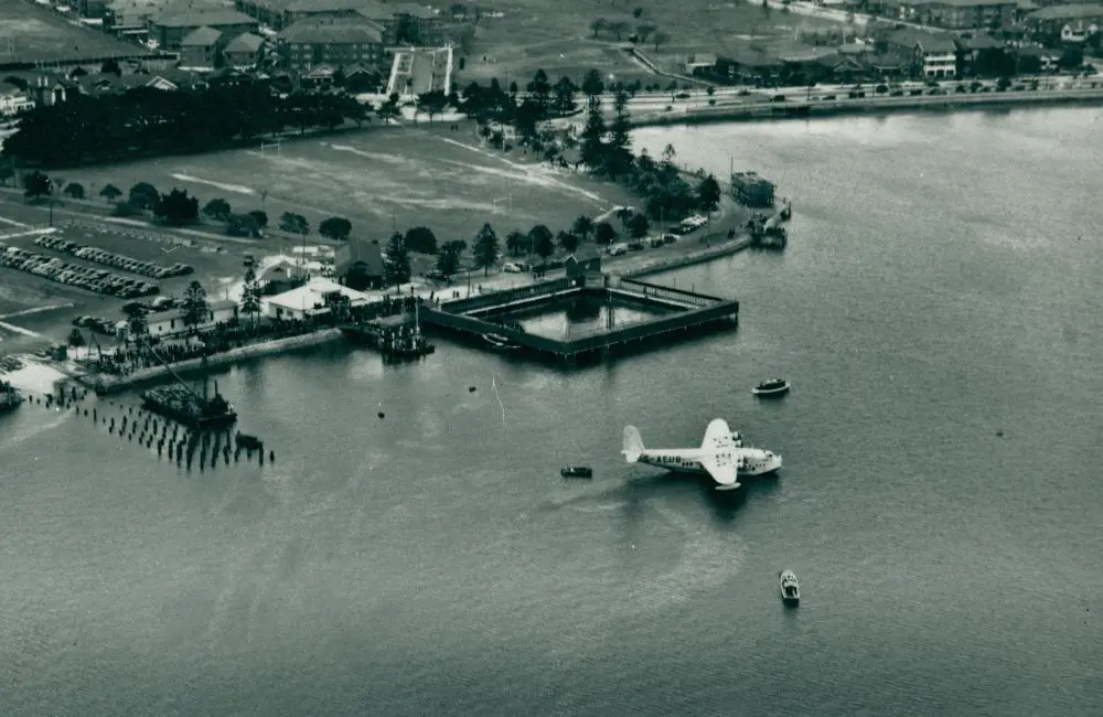 Qantas' first internatioanl airport Rose Bay