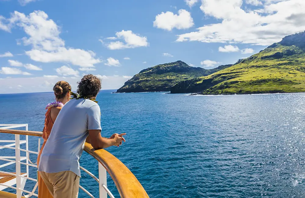 Couple on Pride of America cruise ship in Maui, Hawai’i. Image: NCL