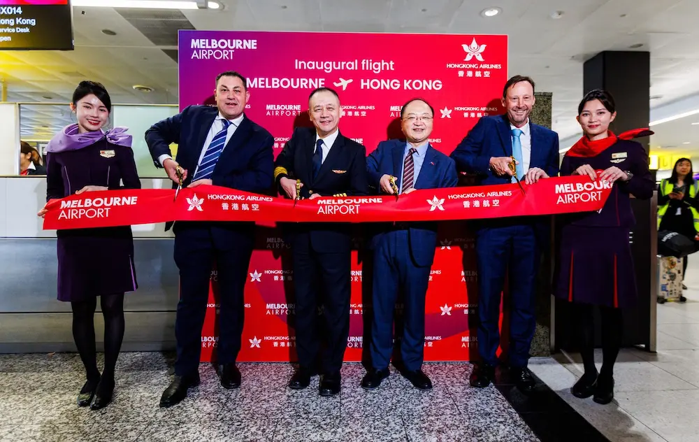 41st airline lands in Melbourne as international demand hits new high 1 Melbourne Airport welcomes Hong Kong Airlines. Photo: Aaron Francis Photography