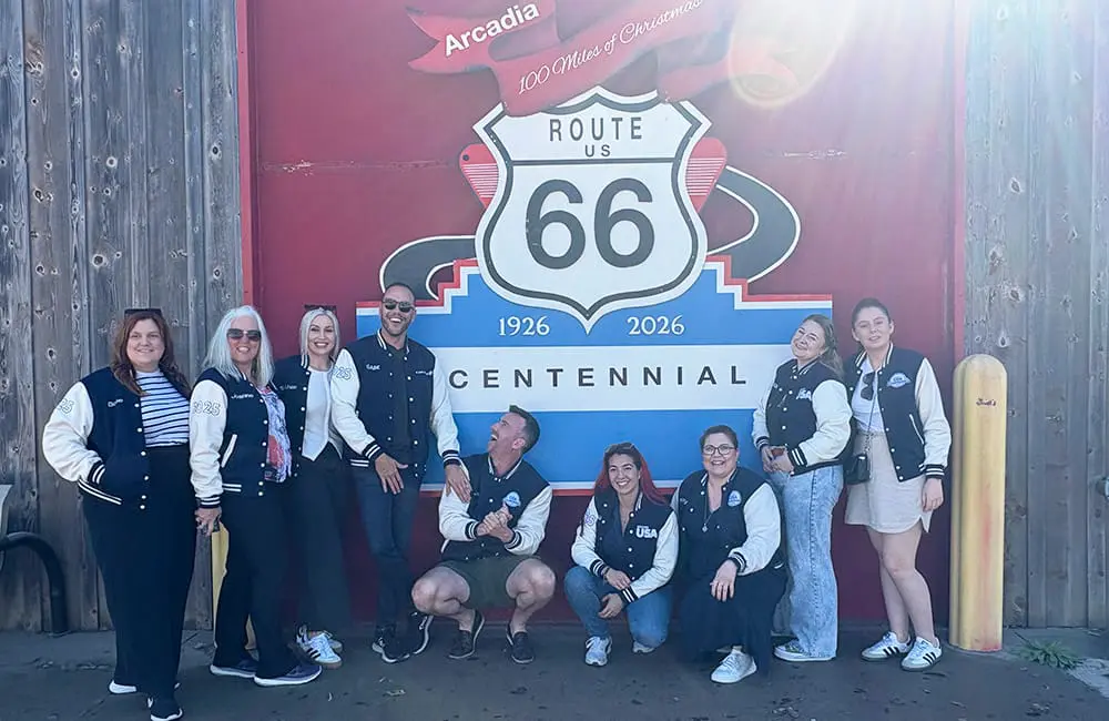 Inside Brand USA’s inaugural Agent Ambassador trip: Two itineraries, epic American experiences 6 Chicken Shack Arcadia on Route 66. L-R: Eloise Manto, Flight Centre; Joanna Saunderson, Travel Brokers NZ; Siobhan Smith, Helloworld; Gabriel Fonesca, Air New Zealand; James Rakus, Flight Centre; Suzy Shepard, Brand USA; Kirsty Jackson, Flight Centre; Lexie Miliatis, Brand USA; Lauren Zanesco, iTravel.
