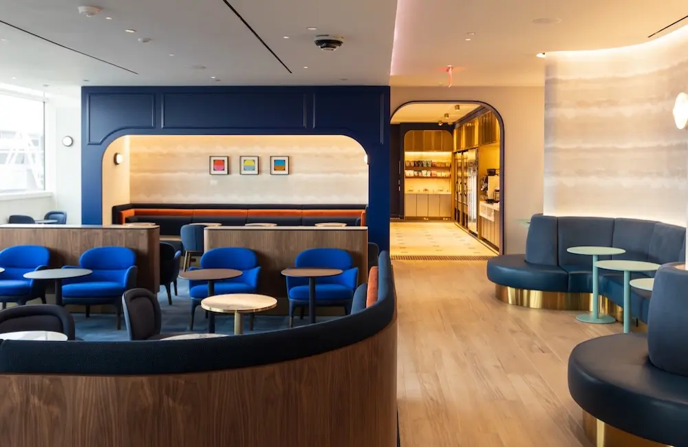 One of America’s largest carriers unveils its first-ever airport lounge 1 The Blue House second floor.
airport lounge