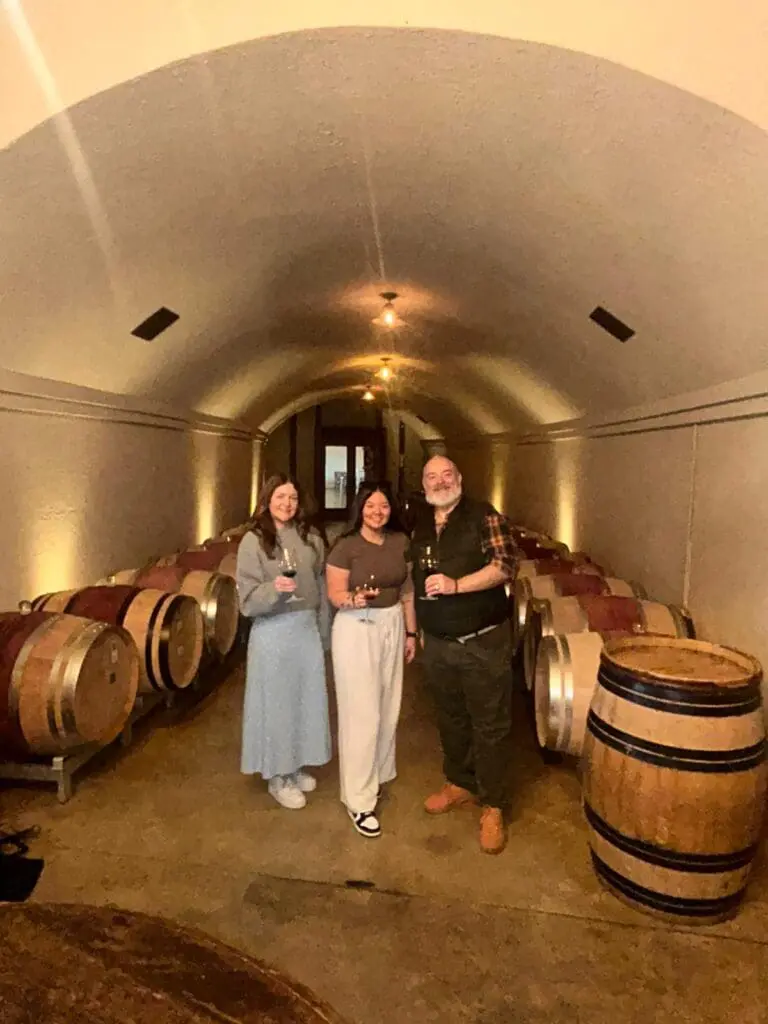 It’s a wrap: 15 top advisors, 5 incredible US fams + 2026 famil news 3 Maree Sterling Bianca Douglas Watt and Clinton Griffiths – Loudoun County Stone Tower Winery