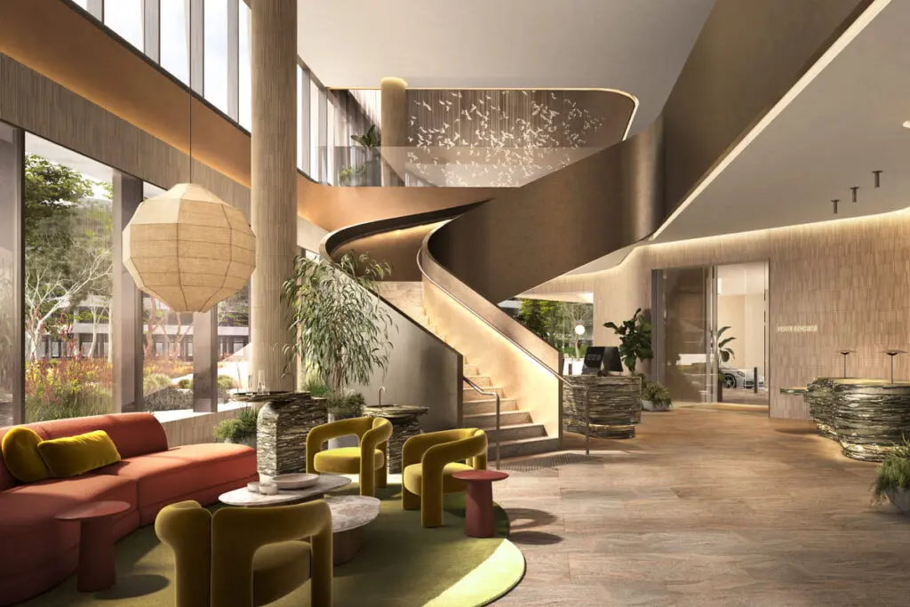 A render of the Pullman's lobby.