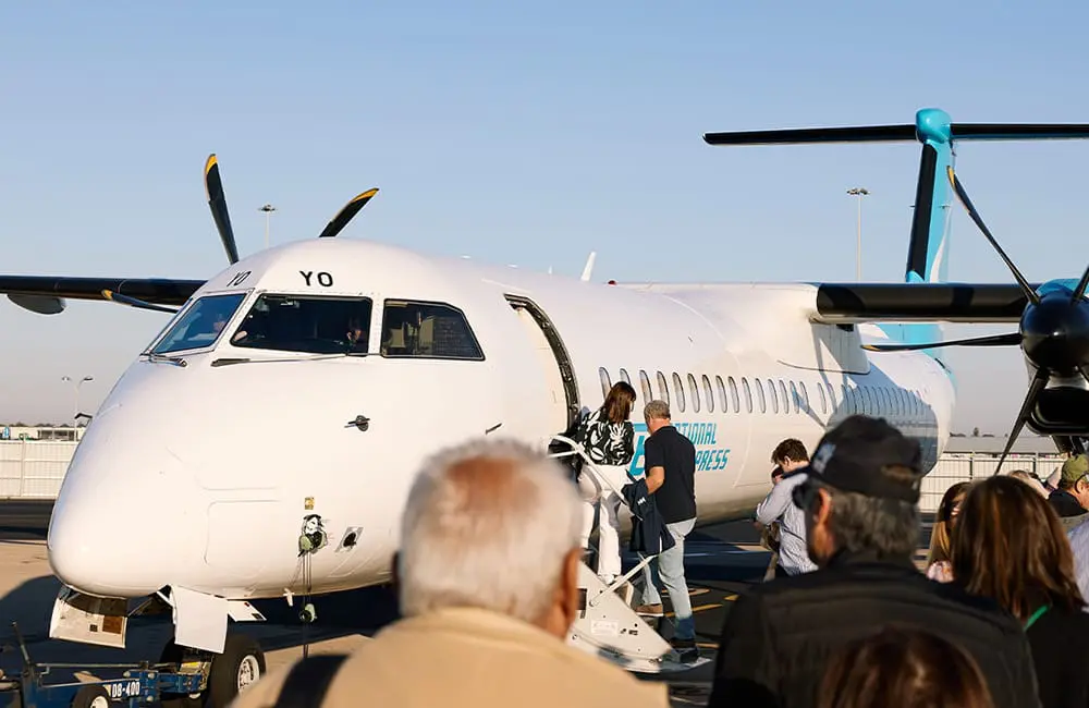 Boarding Tasting Australia Airlines to the Eyre Peninsula. Image: Tasting Australia