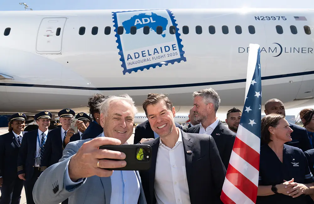 Touchdown! First-ever direct Adelaide-USA flights take off with United Airlines