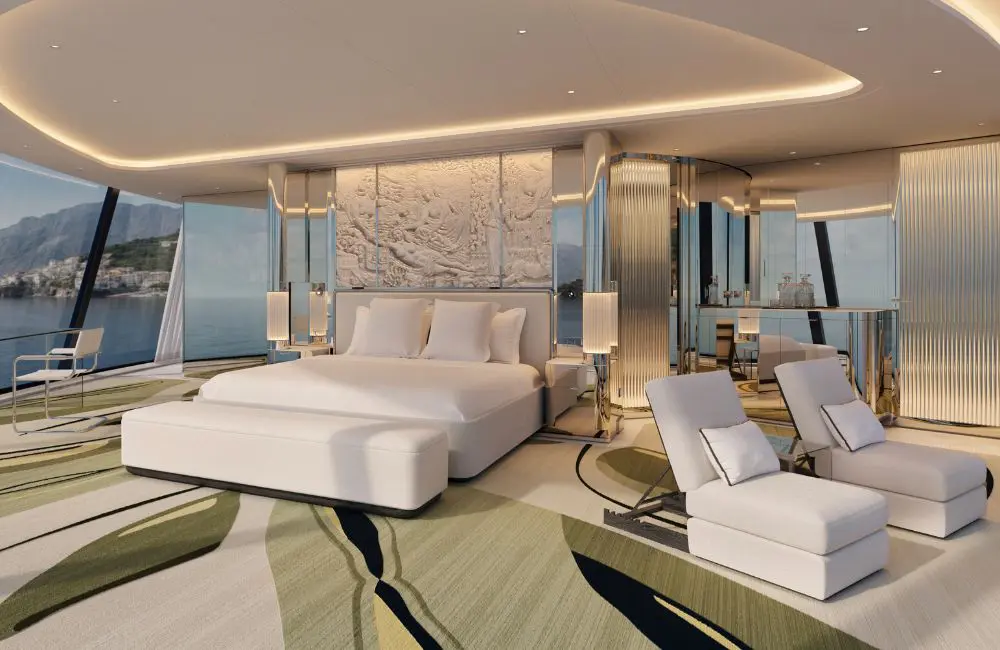 Inside the most exclusive suite on Four Seasons inaugural superyacht 2 The Funnel Suite has three bedrooms across the four levels of living space