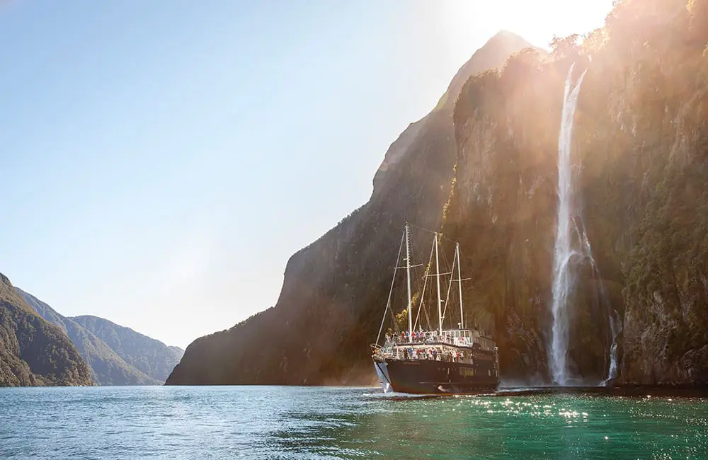 Set sail on Milford Sound in Fiordland, New Zealand.