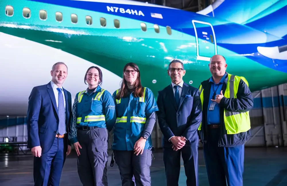 Alaska Airlines and Boeing staff.