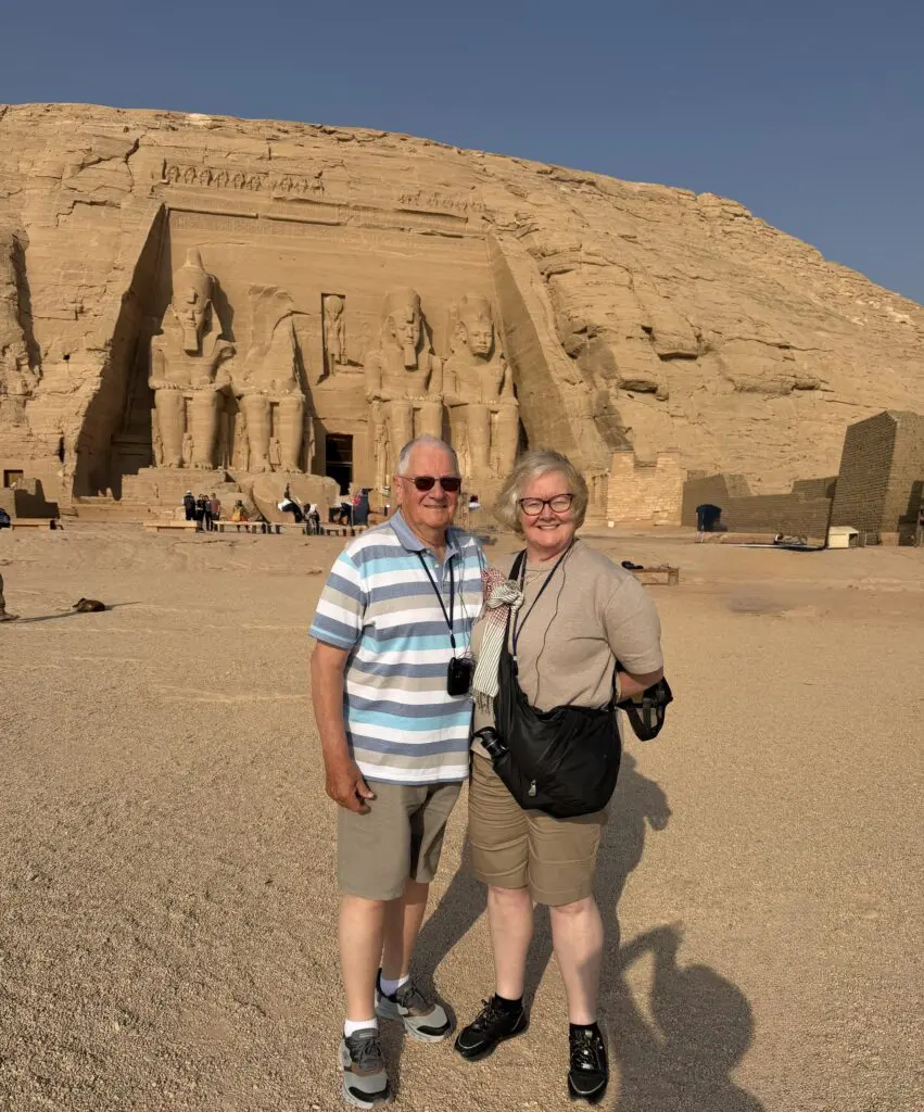 Robyn and Murray Sinfield at Abu Simbel with AmaWaterways